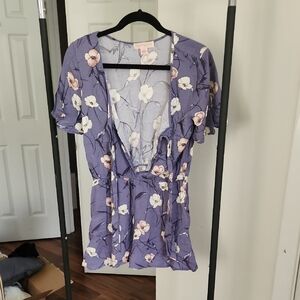 Floral Purple Women's ROMPER MEDIUM